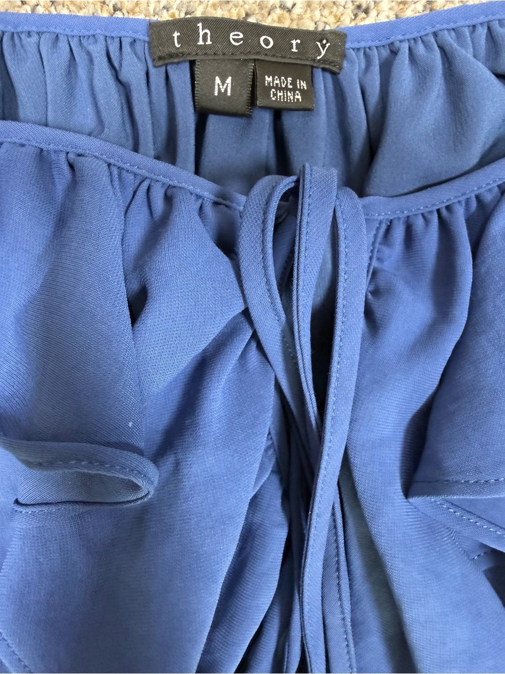 Theory Blue Ruffle Maxi Dress - Picture 7 of 9